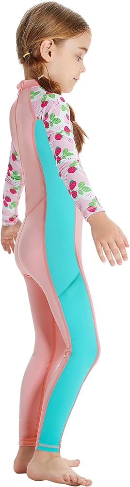 Happy Cherry Kids Wetsuits Girls Boys Neoprene Thermal Warm One Piece Swimsuit Long Sleeve UV Protection Back Zipper Rash Guard Diving Swimming Surfing 3-12 Years