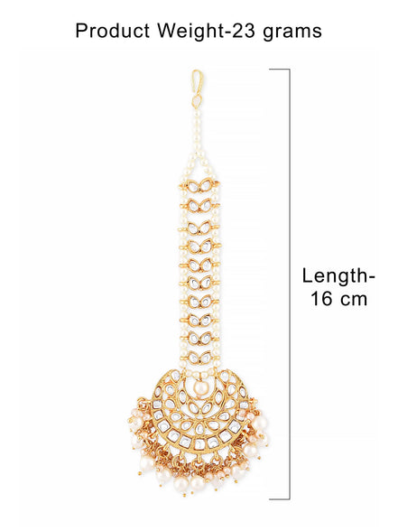 ZAVERI PEARLS Hair Jewellery For Women (Golden) (Zpfk9004)