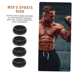 SEWACC 4pcs Sports Ring Men's Ring Plastic Stand Outdoor Accessories Men Rings Outdoor Exercise Ring Finger Sleeves Wedding Ring Bands Wedding Ring Protector Silicone Bands Running Splint