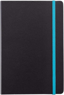 Santhome Classic Notebooks | A5, Hardcover, Ruled/Linked Notebooks, Writing Pads, Dairies - 192 Pages (Black/Blue)