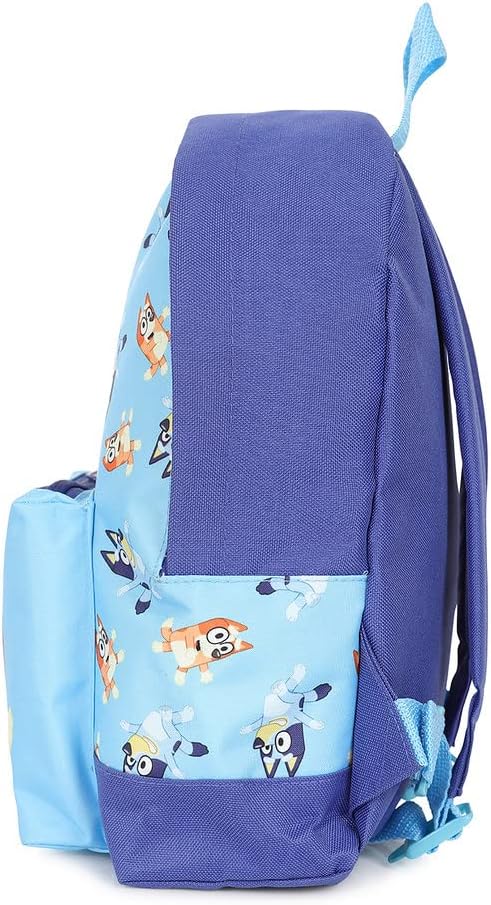 Bluey Official & Bingo Childrens Backpack, Kids Backpack, Schoolbag, Rucksack Blue, Blue