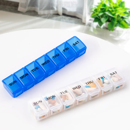 Aigret Future Small Pill Organizer 2 Times a Day, 2 Pack 7 Day Pill Box 1 Time a Day, Travel Friendly Day Night Vitamin Organizer, Weekly Pill Case Container