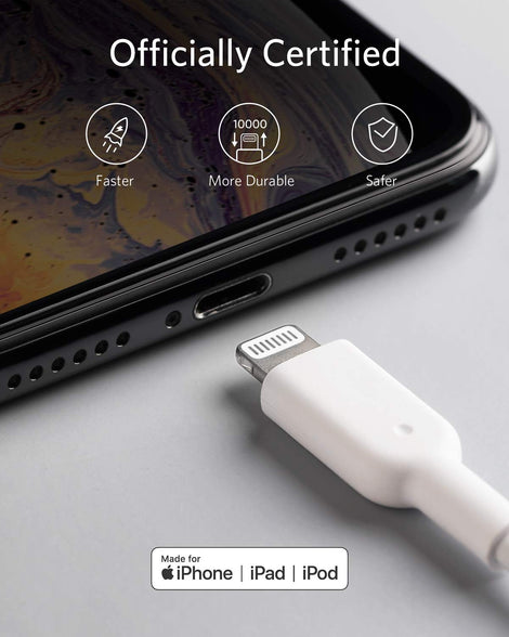 Anker Powerline Ii LightningCable (3Ft), Probably The World'S Most Durable Cable, Mfi Certified For Iphone 11/11 Pro/11 Pro Max/XS/XS Max/Xr/X/8/8 Plus/7/7 Plus/6/6 Plus (White)