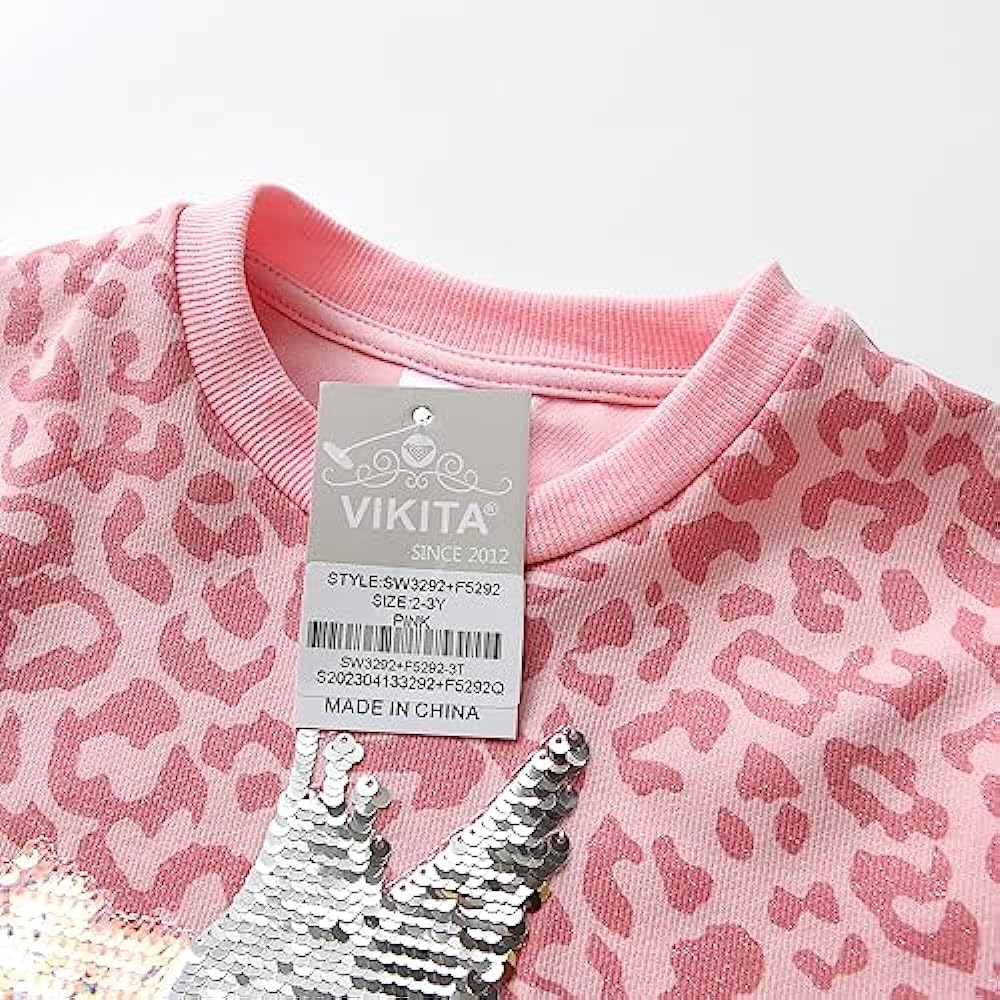 VIKITA Little Girls Cute Flower Long Sleeve T-Shirt Top for 1-8 Years