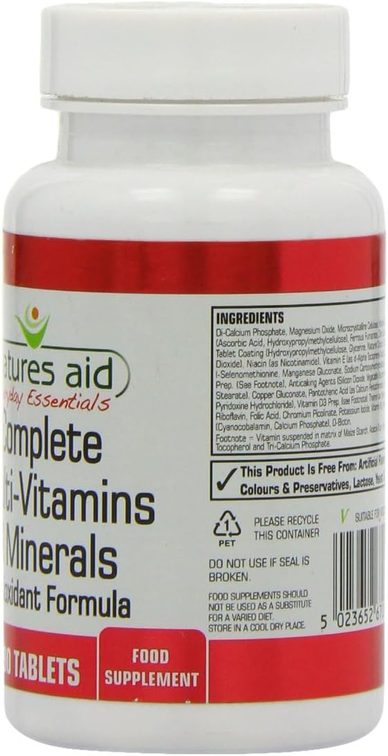 Natures Aid Complete Multi-Vitamins & Minerals, 90 Tablets