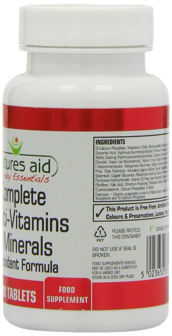 Natures Aid Complete Multi-Vitamins & Minerals, 90 Tablets