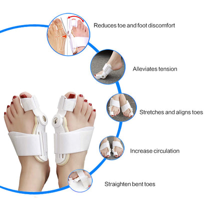RANRANHOME Bunion Corrector(4 Pieces),Adjustable Bunion Relief Hinged Orthopedic Hallux Valgus Brace Splint Pads Bunion Big Toe Separators Straightener To Realign Toes And Foot Pain Relief