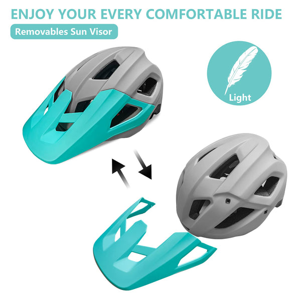 Hsility Bike Helmet Men Mountain Bike Helmet Safety and Stylish Breezy Ventilation Lightweight Reinforced Long Sun Visor