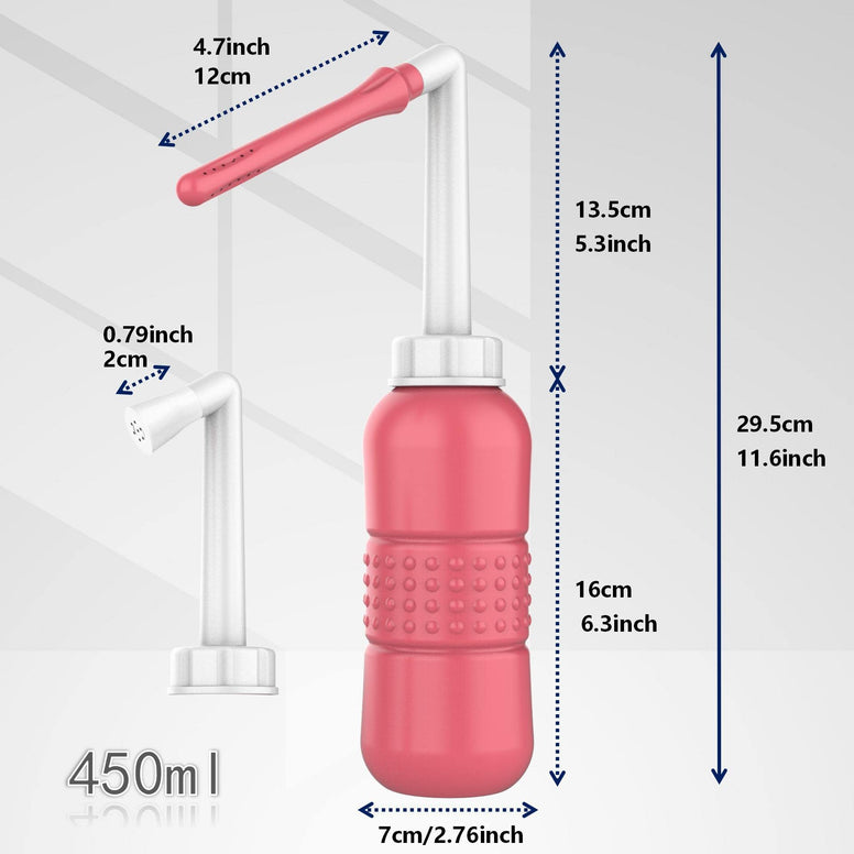 2pcs Menstrual Cup + 2IN1 450ml Perineal Irrigation Perineal ,15oz Portable Bidet Peri Bottle with Water Seal Cap Waterproof Bag