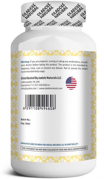 Oladole Natural Psyllium Husk 1500mg Natural Fiber Supplement Made with Organic Herbs | Soluble Psyllium Fiber Supports Digestive Health -120 Vegan Capsules