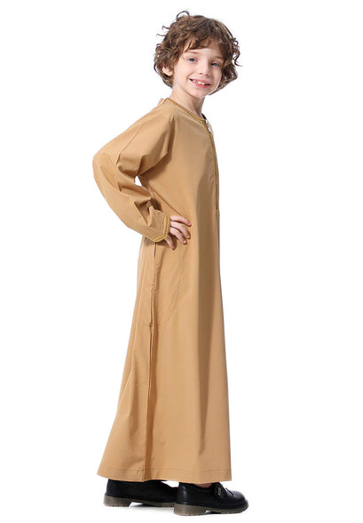 GladThink Boys Muslim Thobe with Long Sleeves Arab Wear