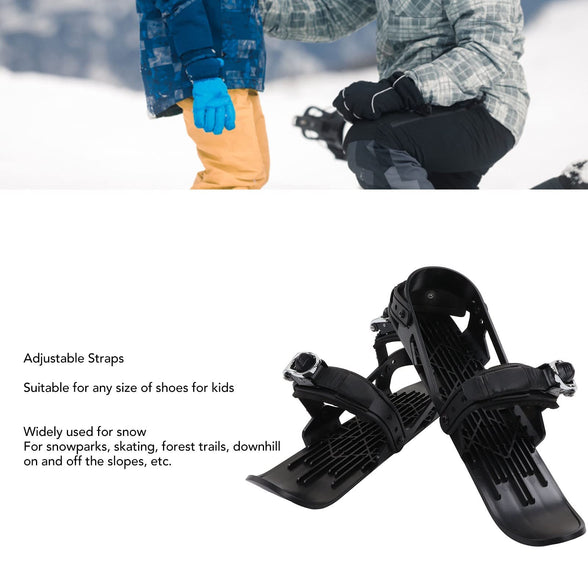 Mini Short Ski Skates for Snow, Outdoor Skiing Short Snowskates Snowblades Skiboards, Adjusable Outdoor Ski Shoes for Winter Shoes, for Winter Sport Skiing Equipment (Kids)