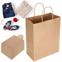 Kraft Paper Bag Brown Twisted Handle 32X28X16 cm Paper Party Bags Hen Party Bags Kraft Paper Bag Bride Birthday Gift Bag Wedding Celebrations Bags For Party Favour - 50 Pieces.