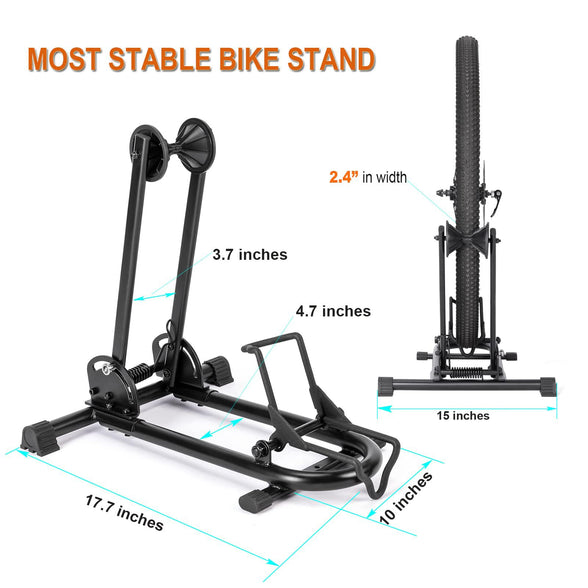 KONG MING CAR Indoor Bike Floor Stand - Bike Stand Rack for Garage/Home - Bike Storage Bicycle Parking Rack Fit 26”-29” Mountain Road Bikes (1 Bike Rack)
