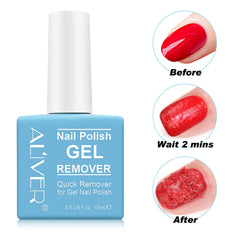 Nail Polish Remover-3Pack, gel polish remover in 1-5 Minutes Easily Removes Soak-Off Gel Nail Polish, Easily & Quickly Soak Off Gel Polish No Need For Foil, Soaking Or Wrapping.