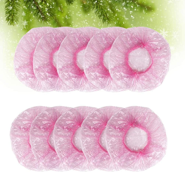 600Pcs Disposable Clear Caps Head Cover Shower Cap Plastic For Beauty Salon Food Service Manufacturing Spray Tanning