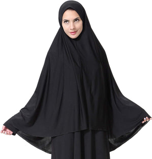 GladThink Womens Muslim Long style Hijab Black