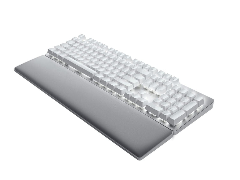 Razer Pro Type Ultra - Wireless Mechanical Keyboard for Maximum Productivity (Yellow Silent & Linear Keyboard Switches, Leatherette Wrist Rest, Multi-Device Dongle, Bluetooth) UK Layout | White