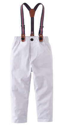 stylesilove Toddler Little Boy Classic Chino Pants with Suspenders for Casual, Formal Wear and Special Occasions