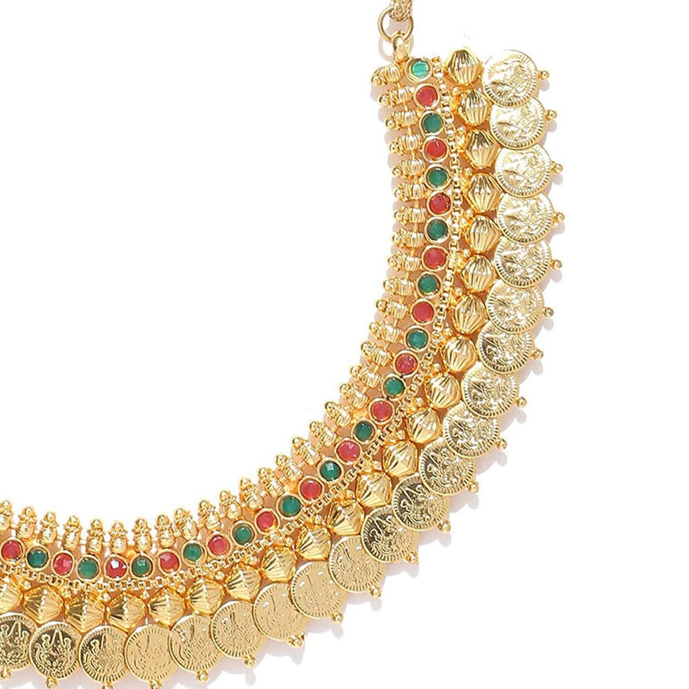 YouBella Golden Plated Jewellery Set for Women (Multi-Colour)(YBNK_3451_FON)