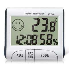 Digital LCD Thermometer Hygrometer Temperature Humidity Meter Gauge Clock