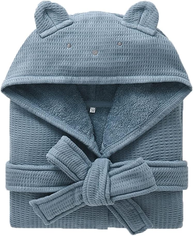 XUEMML Boys Girls Towel Bathrobe, Robe Microfibre，Hooded Toddler Soft Fuzzy Robe For Kids 3-8 Years