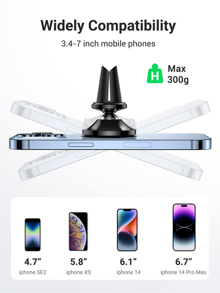 UGREEN Car Phone Holder, Magnetic Car Mount, Air Vent Phone Holder Car, Magnetic Car Holder, 360° Rotatable Car Mobile Holder Compatible with iPhone 15/14/13/12 Series, Galaxy S23 S22 S21 S20, etc