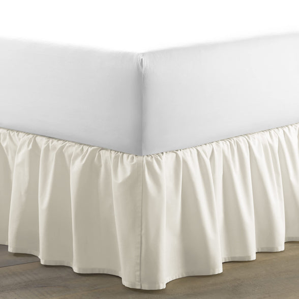 Laura Ashley Home | Solid Collection | Luxury Premium Hotel Quality Bedskirt, Easy Fit, Anti Wrinkle & Fade Resistant, Stylish Design for Home Décor, Full, Ivory