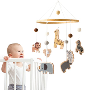 Promise Babe Baby Mobile Holder Wooden Bear for Babyet, Nursery Changing Table Playpen DIY Flexible Baby Mobile Holder Frame Rod Mobile Attachment (Squirrel Mobile)