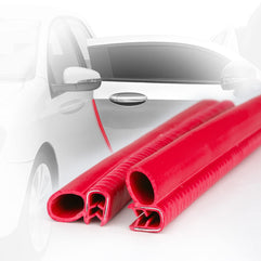 ROADPOWER Car Door Edge Guard Door Protector Rubber Clip Buffer | Door Edge Bumper Strip | U Shape Anti-Collision, Fits Most Cars (50CM x 2, Red)