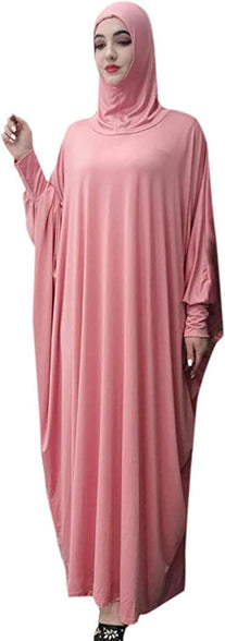 Women's Muslim Abaya Dress Prayer Dress Islamic Headdress Maxi Robe Dubai Kaftan，Hijab Full Length Dress