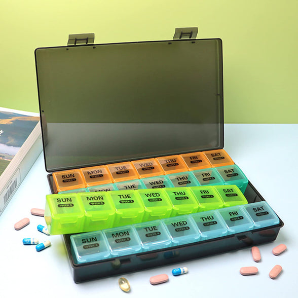 Wotermly Monthly Pill Organizer 1 Time a Day with DustProof Case, Extra Large 4 Weeks Pill Box Once a Day, 28 Days Pill Container 1 Per Day, Weekly Vitamin Case, Daily Medicine Organizer for Fish Oil