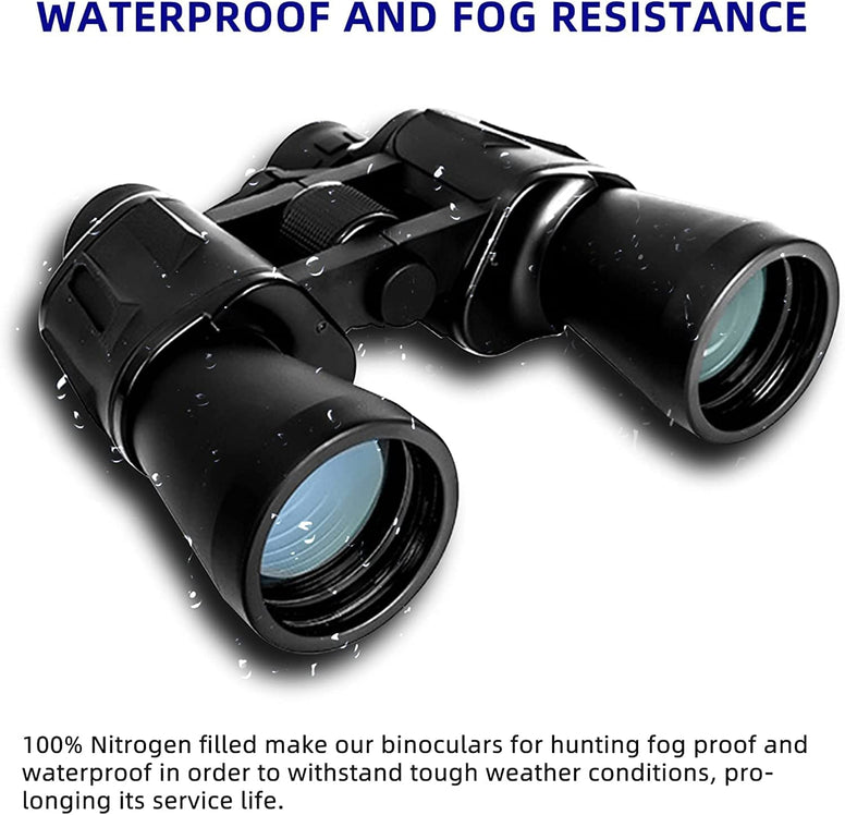 TDOO 20x50 Binoculars for Adults Professional Powerful Binoculars for Travel Bird Sightseeing Watching Hunting Wildlife Ou r Sports Games and Concerts (BLACK 4)