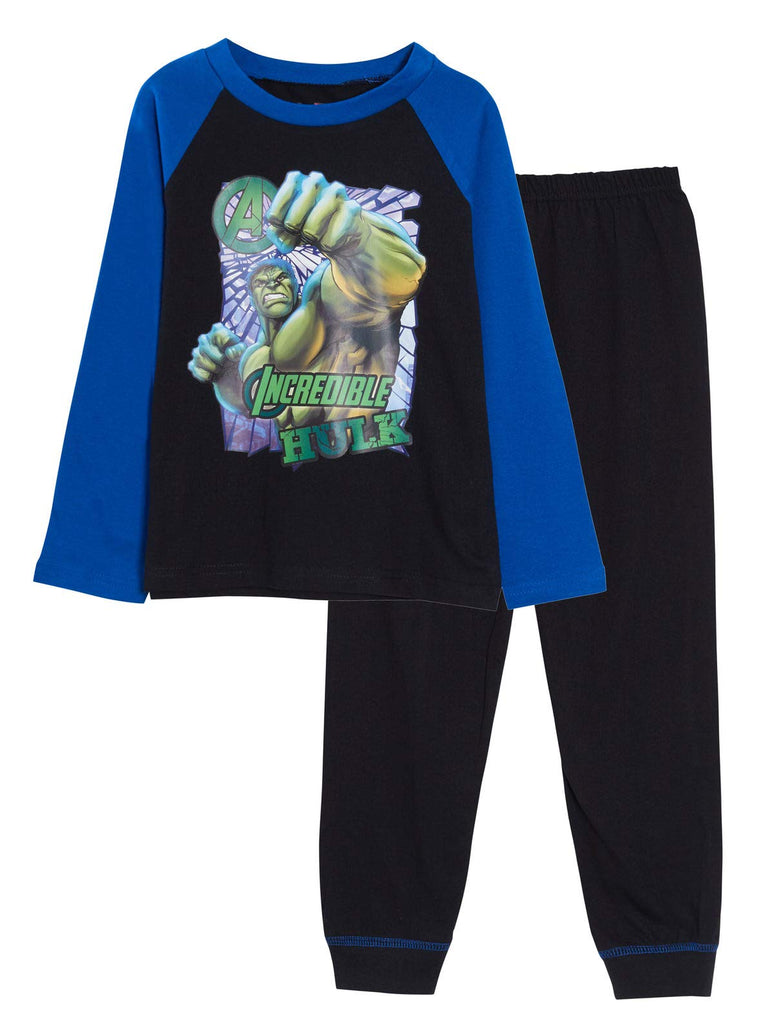MARVEL Boys Incredible Hulk Pyjamas Kids Avengers Full Length Pjs Set 2 Piece Nightwear 7-8Y