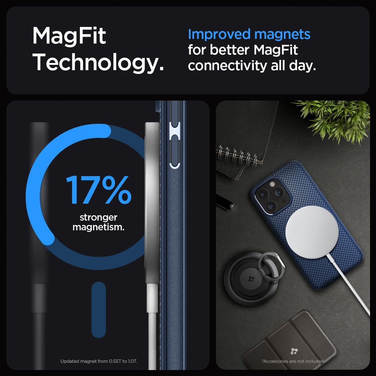 Spigen Mag Armor MagFit for iPhone 15 Pro case cover (2023) MagSafe compatible - Navy Blue