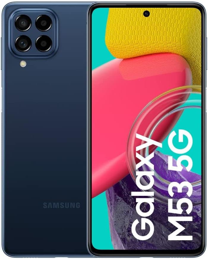 Samsung Galaxy M53 5G Mobile Phone SIM Free Android Smartphone 8GB RAM 128GB Storage Dark Blue