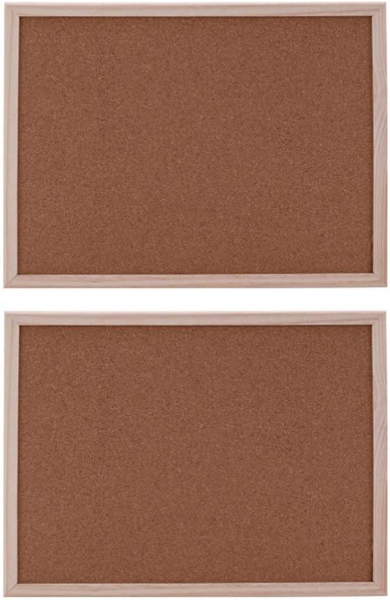 SUPVOX Bulletin Board Cork, Quartet Corkboard Picture Board Wood Board (2Pcs)