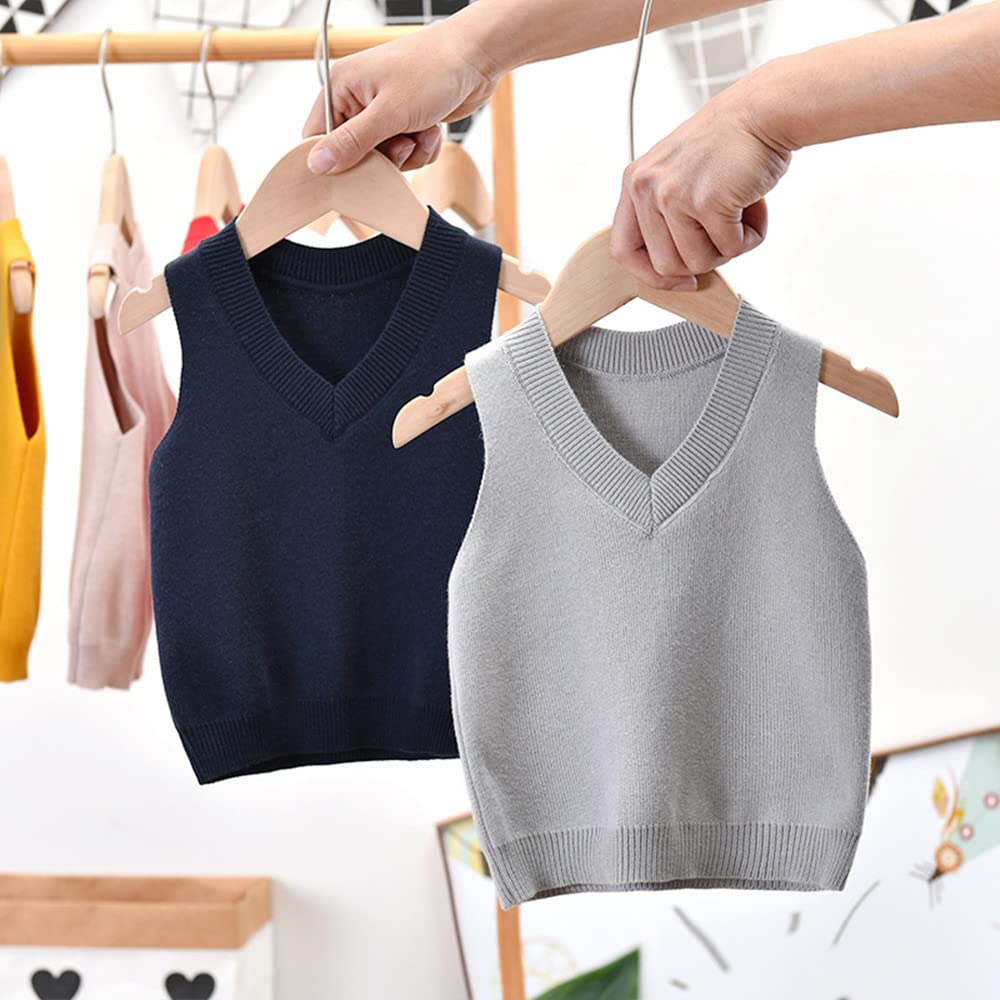 PTPUKE Baby Boys Girls V Neck Comfort Knitted Sleeveless Pullover Sweater Vest 1 Year