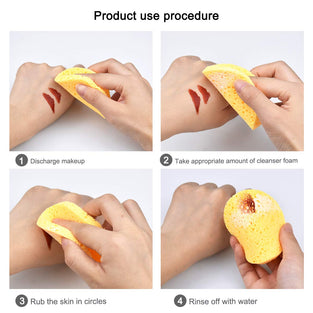 10 Pcs Facial Sponges, Cellulose Face Sponge, Face Cleansing Washing Sponges, Make Up Remover Sponges Pads, Beauty Sponges for Facial SPA Massage Makeup Removal (Yellow) (Round)