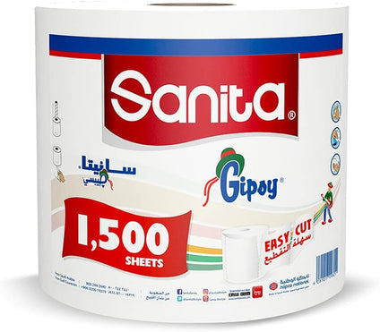 Sanita Gipsy Maxi Roll 1500 Sheets White Color 1pc