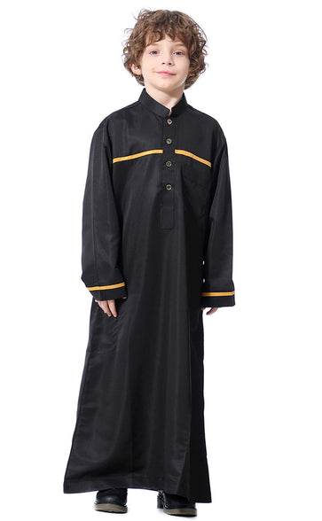 GladThink Boys Muslim Thobe with Long Sleeves Arab Wear Mandarin Collar