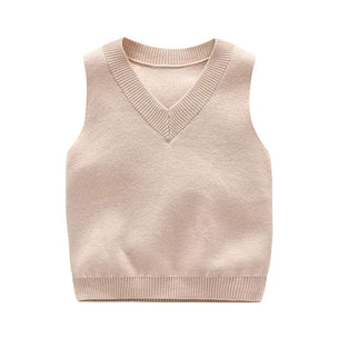 PTPUKE Baby Boys Girls V Neck Comfort Knitted Sleeveless Pullover Sweater Vest 1 Year