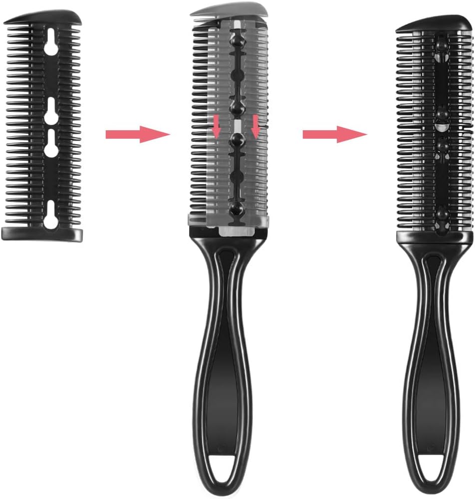 Lurrose Mens Hair Trimmer 3Pcs Hair Razor Comb Double Sided Hair Cutting Razor Comb Thinning Comb for Men Thick Hair Home& Salon Use Kids Hair Clippers