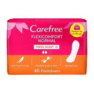 Carefree Daily Panty Liners, FlexiComfort, Fresh Scent, Pack of 40