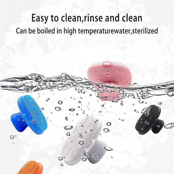 ELECDON Silicone Face Scrubber Facial Cleansing Brush Silicone Face Wash Brush Manual Waterproof Cleansing Skin Care Face Brushes for Cleansing and Exfoliating (black)
