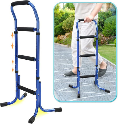 Stand Assist Walking Cane Sticks for Seniors Balance Mobility Daily Living Aids with 4 Prong Elderly Toilet Bars to Help Get Up Adjustable Couch Chairs Standing Support for Adults, Women, Men