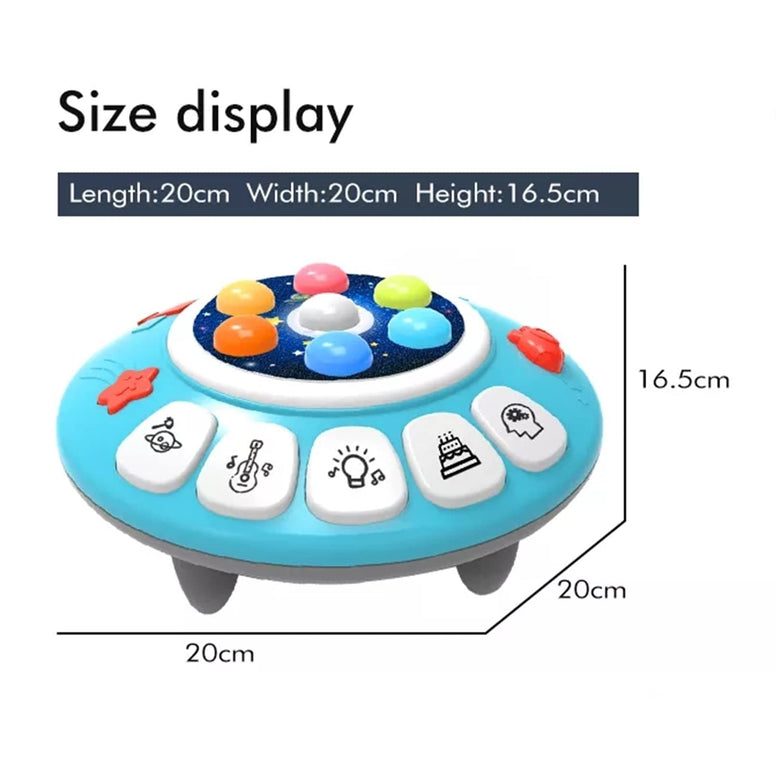 AM ANNA 8-in-1 Musial Pounding Toy, Toddler Toy Age 2-4 Boy, Light-Up UFO Musical Interactive Pounding Toy , Spaceship Hammer Educational Game for 2 3 4 5 Kids, Fun Birthday Gifts Boys Girls Present