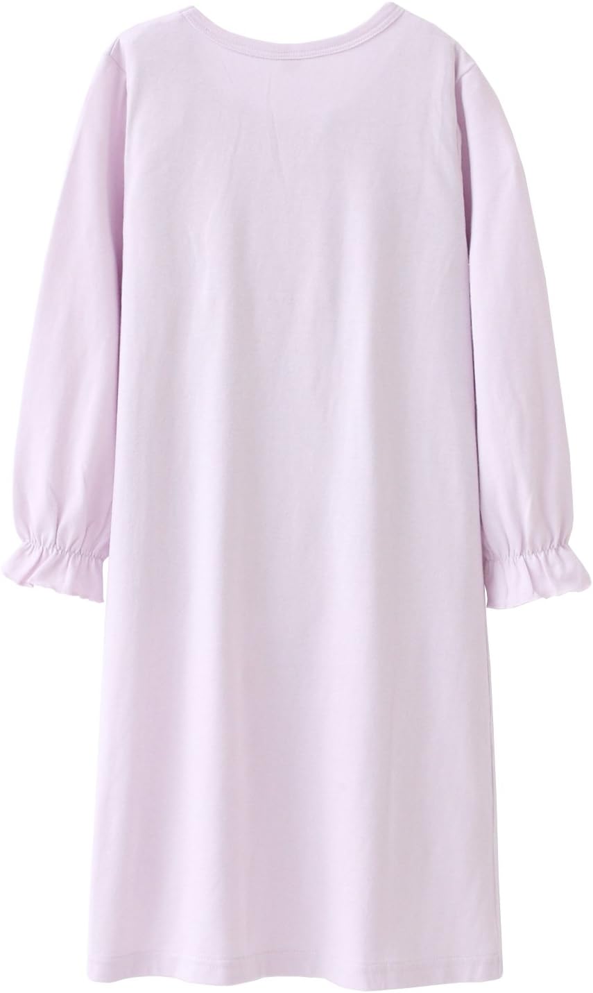 ABALACOCO Girls Kids Princess Lace Nightgown Long Sleeve Cotton Sleepwear Dress Pretty V-neck Loose Homewear