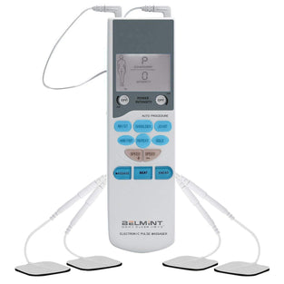 Tens Unit Electronic Pulse Massager - Handheld Stimulator Machine for Muscle Stiffness, Soreness, Chronic Pain & Stress Relief Through Electrodes
