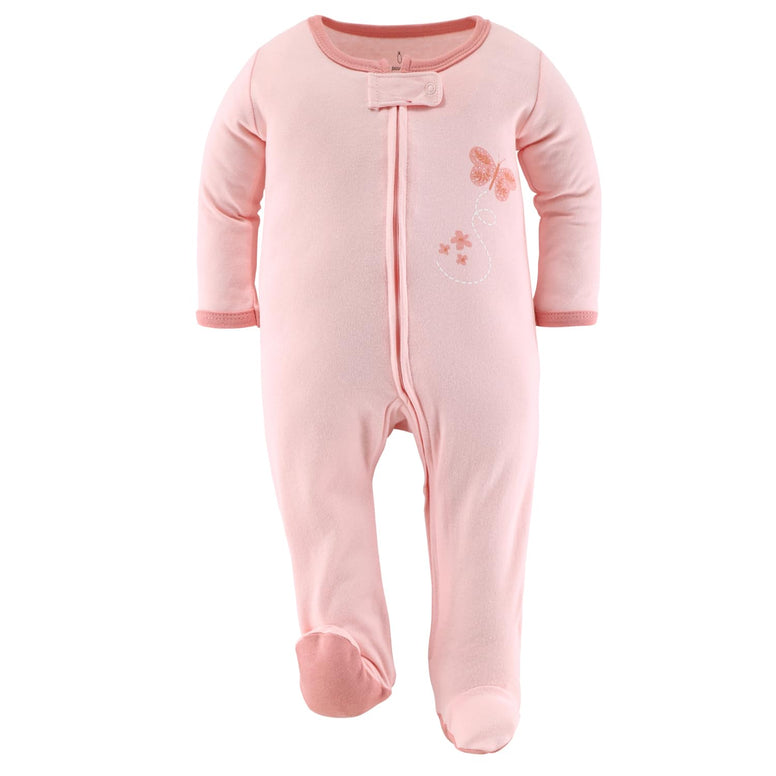 The Peanutshell Footed Pajamas Sleepers for Baby Girls, Sleep and Play Footies, 3 Pack(0-3M)